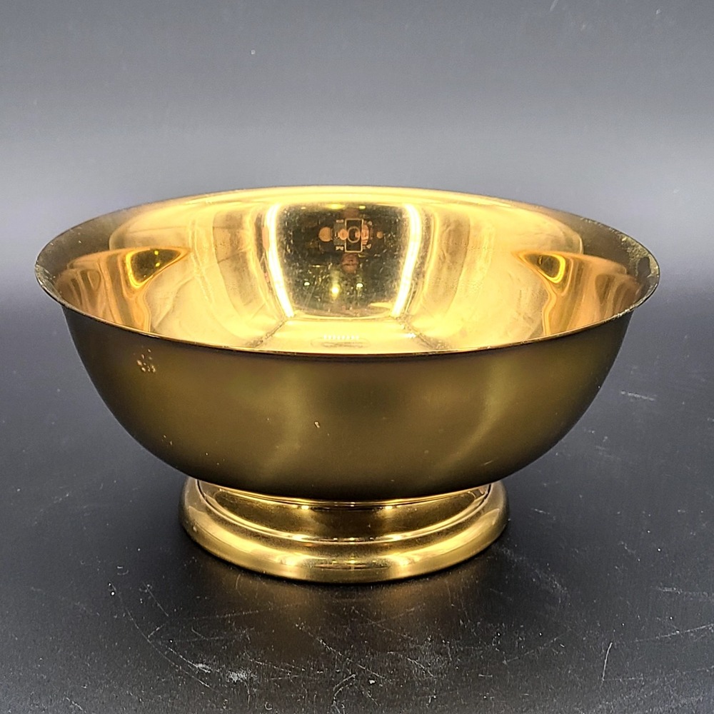 Vintage Baldwin Brass Pedestal Bowl 8" Footed Serving Bowl Forged in USA